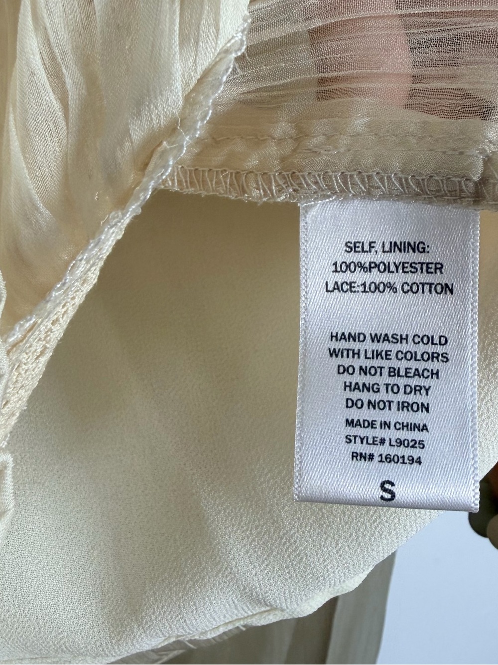 Solai happy hour smocked blouse sheer size small Cottagecore - Picture 5 of 6